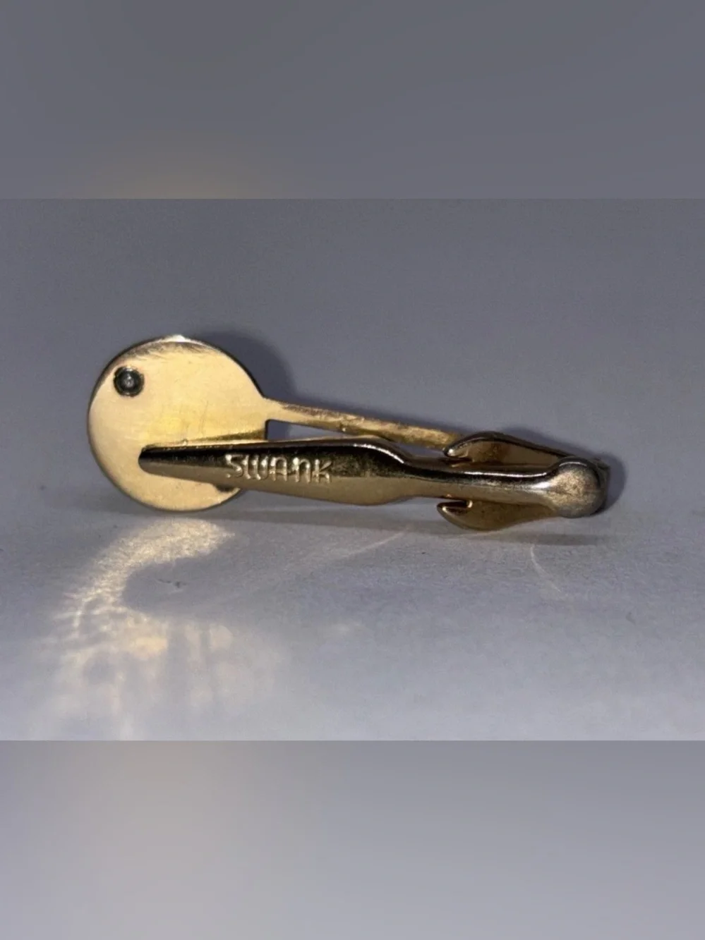 Vintage Swank Letter‎ W Tie Clip Gold Tone
